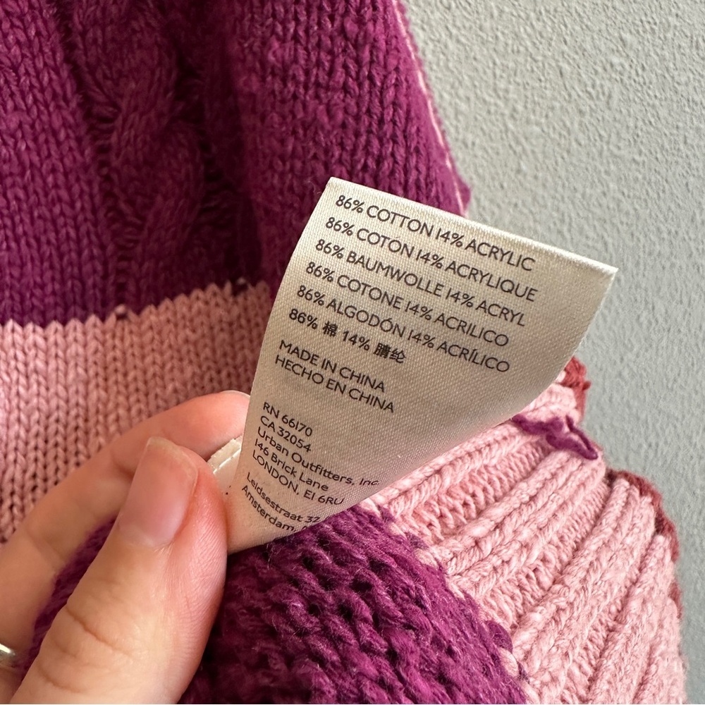 NWT Free People Pembrook Striped Cable Knit Collared Sweater Small - Picture 9 of 13